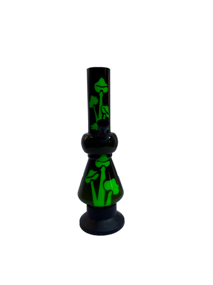 Acrylic Bong by Kiick As - Glass-like Finish Shooter Mini Portable Waterpipe - 20cm / 8 inch "Forest Night" Durable Easy to Clean Stylish Design for Smooth Sessions. Perfect Bong for Home or Travel.