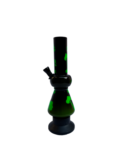 Acrylic Bong by Kiick As - Glass-like Finish Shooter Mini Portable Waterpipe - 20cm / 8 inch "Forest Night" Durable Easy to Clean Stylish Design for Smooth Sessions. Perfect Bong for Home or Travel.