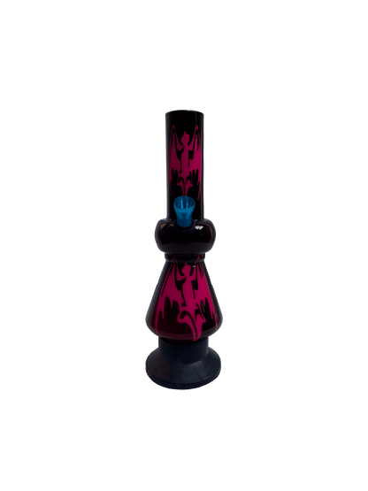 Acrylic Bong by Kiick As - Glass-like Finish Shooter Mini Portable Waterpipe - 20cm / 8 inch "Midnight Bat" Durable Easy to Clean Stylish Design for Smooth Sessions. Perfect Bong for Home or Travel.