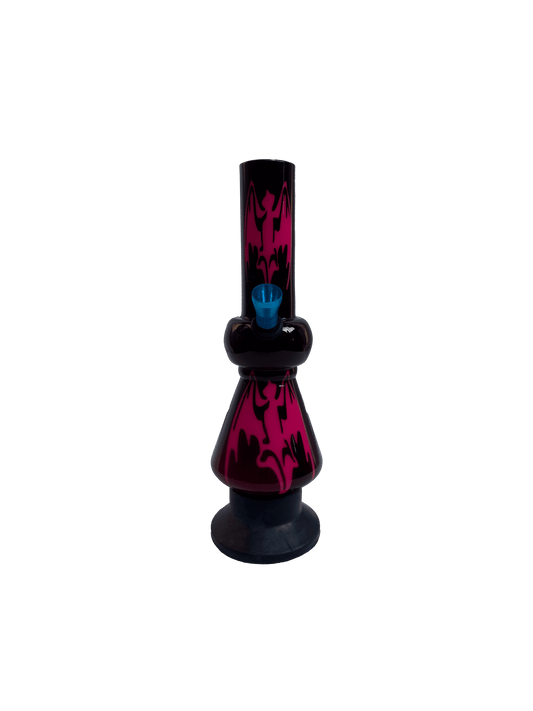 Acrylic Bong by Kiick As - Glass-like Finish Shooter Mini Portable Waterpipe - 20cm / 8 inch "Midnight Bat" Durable Easy to Clean Stylish Design for Smooth Sessions. Perfect Bong for Home or Travel.