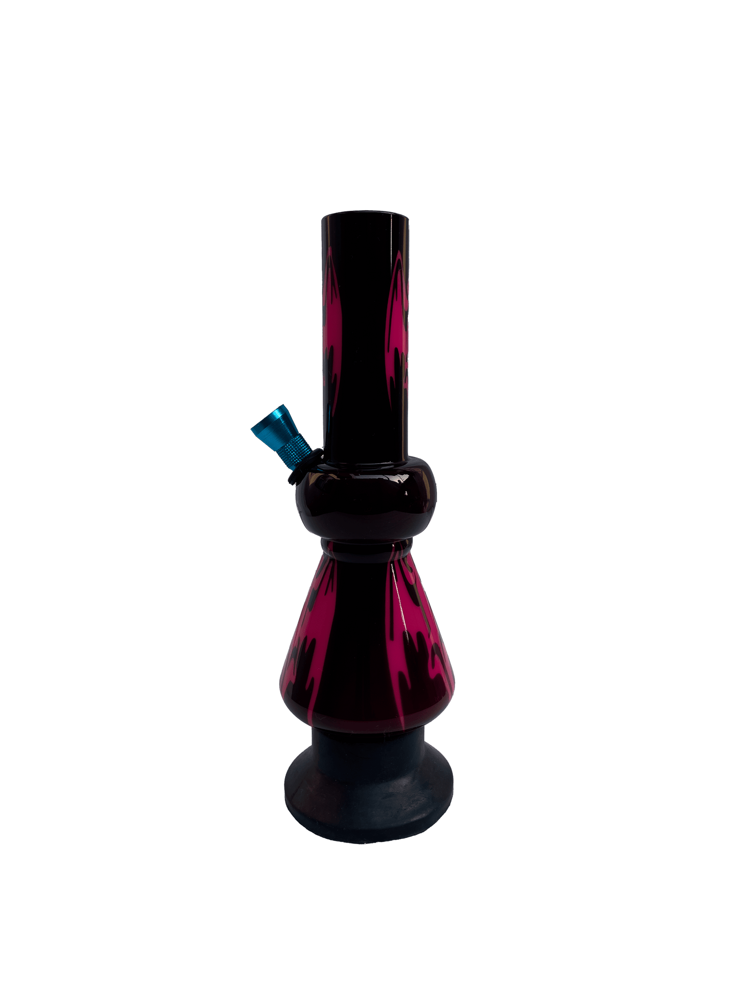 Acrylic Bong by Kiick As - Glass-like Finish Shooter Mini Portable Waterpipe - 20cm / 8 inch "Midnight Bat" Durable Easy to Clean Stylish Design for Smooth Sessions. Perfect Bong for Home or Travel.