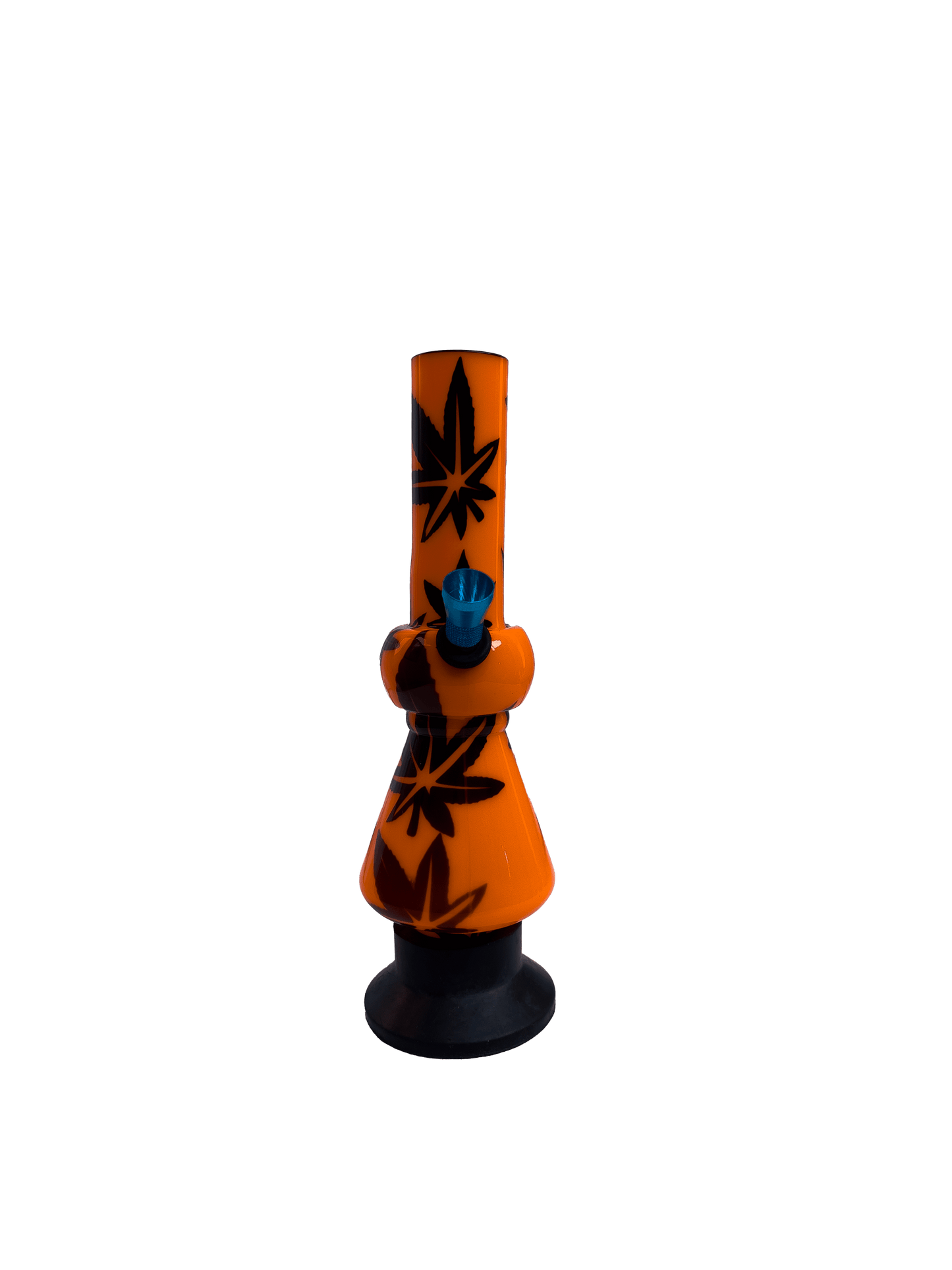 Acrylic Bong by Kiick As - Glass-like Finish Shooter Mini Portable Waterpipe - 20cm / 8 inch "Pulpy Orange" Durable Easy to Clean Stylish Design for Smooth Sessions. Perfect Bong for Home or Travel.