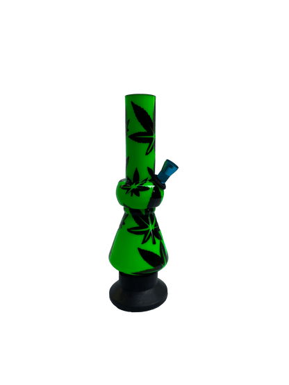 Acrylic Bong by Kiick As - Glass-like Finish Shooter Mini Portable Waterpipe - 20cm / 8 inch "Forest Green" Durable Easy to Clean Stylish Design for Smooth Sessions. Perfect Bong for Home or Travel