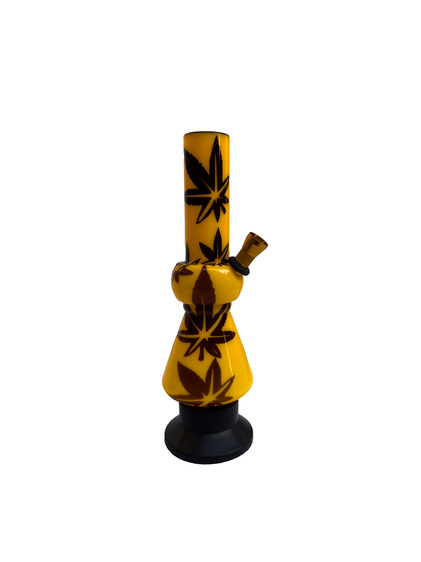 Acrylic Bong by Kiick As - Glass-like Finish Shooter Mini Portable Waterpipe - 20cm / 8 inch "Sunburst Yellow" Durable Easy to Clean Stylish Design for Smooth Sessions. Perfect Bong for Home or Travel.