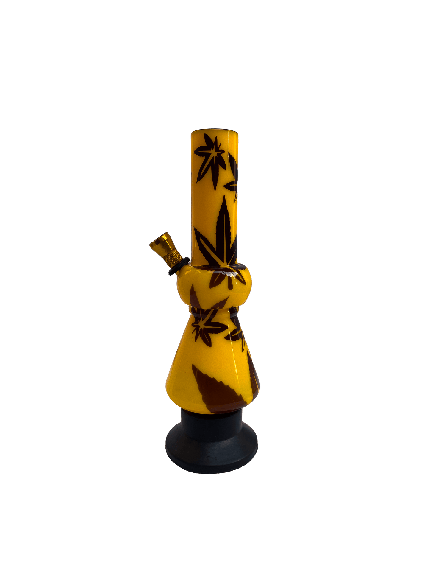 Acrylic Bong by Kiick As - Glass-like Finish Shooter Mini Portable Waterpipe - 20cm / 8 inch "Sunburst Yellow" Durable Easy to Clean Stylish Design for Smooth Sessions. Perfect Bong for Home or Travel.