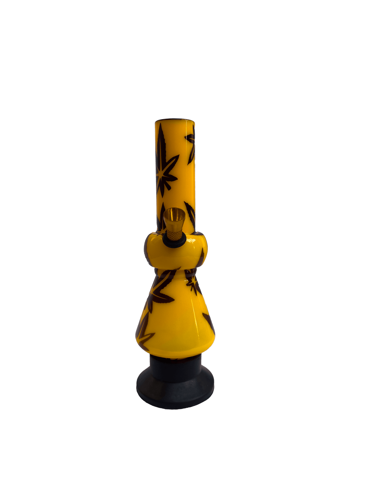 Acrylic Bong by Kiick As - Glass-like Finish Shooter Mini Portable Waterpipe - 20cm / 8 inch "Sunburst Yellow" Durable Easy to Clean Stylish Design for Smooth Sessions. Perfect Bong for Home or Travel.