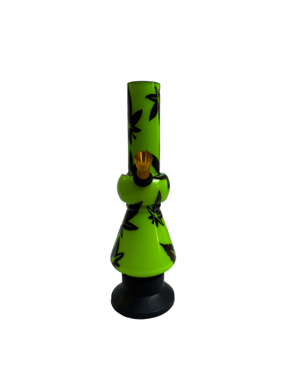 Acrylic Bong by Kiick As - Glass-like Finish Shooter Mini Portable Waterpipe - 20cm / 8 inch "Mint Breeze" Durable Easy to Clean Stylish Design for Smooth Sessions. Perfect Bong for Home or Travel.