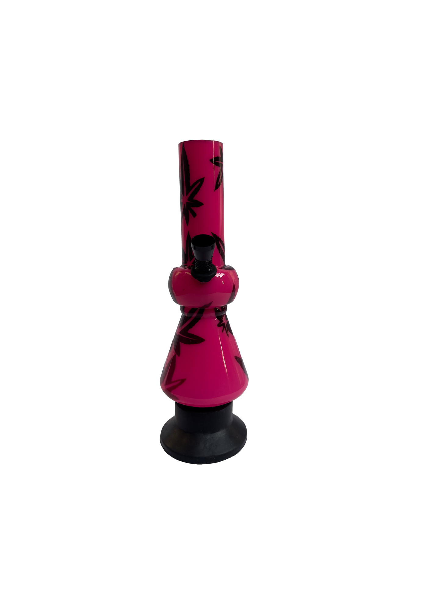 Acrylic Bong by Kiick As - Glass-like Finish Shooter Mini Portable Waterpipe - 20cm / 8 inch "Pink Pearl" Durable Easy to Clean Stylish Design for Smooth Sessions. Perfect Bong for Home or Travel.