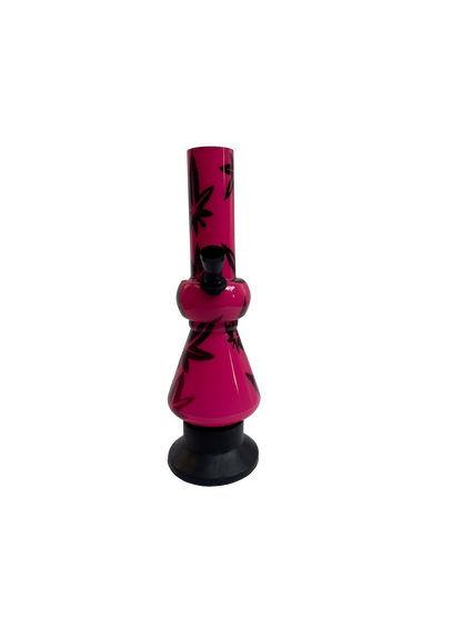 Acrylic Bong by Kiick As - Glass-like Finish Shooter Mini Portable Waterpipe - 20cm / 8 inch "Pink Pearl" Durable Easy to Clean Stylish Design for Smooth Sessions. Perfect Bong for Home or Travel.