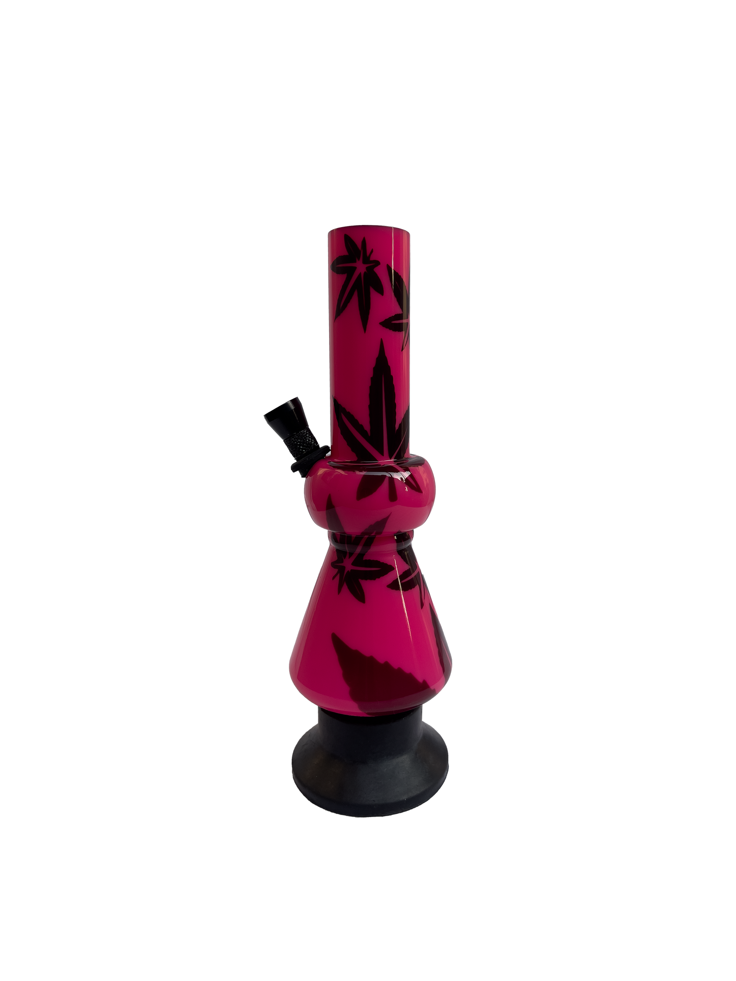 Acrylic Bong by Kiick As - Glass-like Finish Shooter Mini Portable Waterpipe - 20cm / 8 inch "Pink Pearl" Durable Easy to Clean Stylish Design for Smooth Sessions. Perfect Bong for Home or Travel.