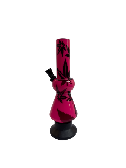 Acrylic Bong by Kiick As - Glass-like Finish Shooter Mini Portable Waterpipe - 20cm / 8 inch "Pink Pearl" Durable Easy to Clean Stylish Design for Smooth Sessions. Perfect Bong for Home or Travel.