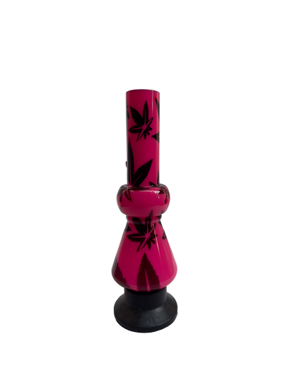 Acrylic Bong by Kiick As - Glass-like Finish Shooter Mini Portable Waterpipe - 20cm / 8 inch "Pink Pearl" Durable Easy to Clean Stylish Design for Smooth Sessions. Perfect Bong for Home or Travel.