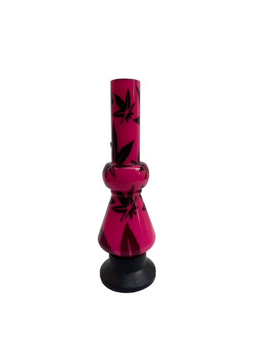 Acrylic Bong by Kiick As - Glass-like Finish Shooter Mini Portable Waterpipe - 20cm / 8 inch "Pink Pearl" Durable Easy to Clean Stylish Design for Smooth Sessions. Perfect Bong for Home or Travel.