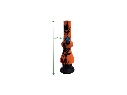 Acrylic Bong by Kiick As - Glass-like Finish Shooter Mini Portable Waterpipe - 20cm / 8 inch "Midnight Bat" Durable Easy to Clean Stylish Design for Smooth Sessions. Perfect Bong for Home or Travel.